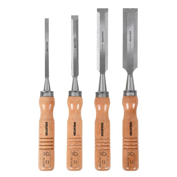 Ciseau à bois 6, 12, 18, 24mm - 4 pc.