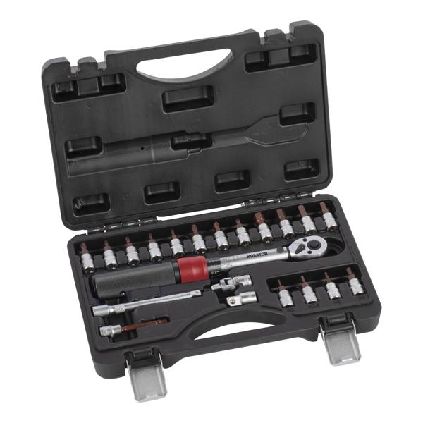 Jeu de clés dynamométriques 1/4" 2-20Nm - 21 pc.