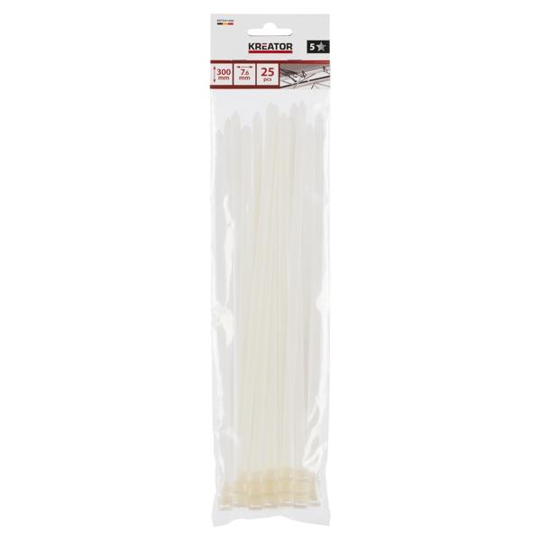 Cable ties white 7,6x300mm - 25 pcs