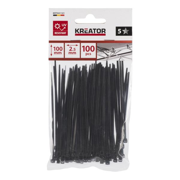 Cable ties black 2,5x100mm - 100 pcs