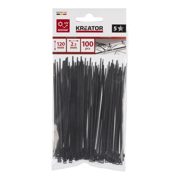 Cable ties black 2,5x120mm - 100 pcs