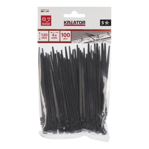 Cable ties black 4,8x120mm - 100 pcs