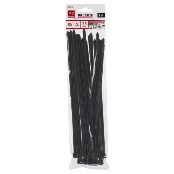 Cable ties black 7,6x300mm - 25 pcs