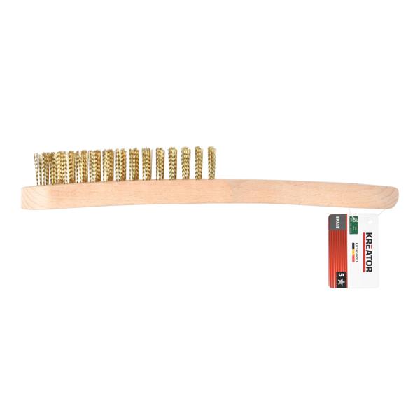Wire brush wooden handle - brass