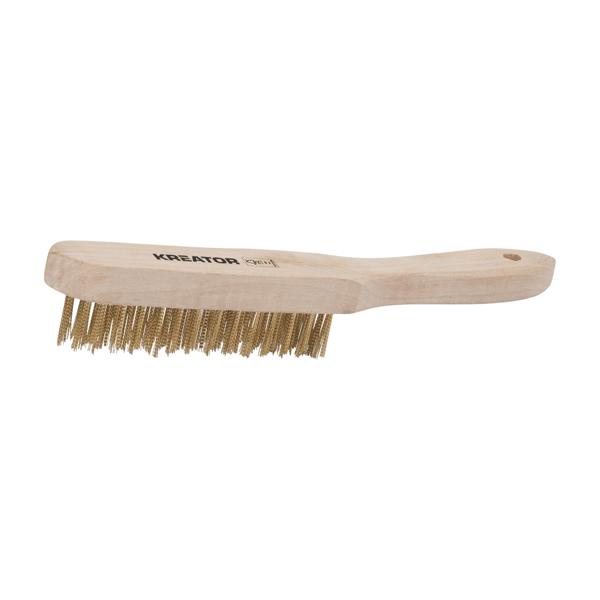 Brosse abrasive poignée en bois - laiton