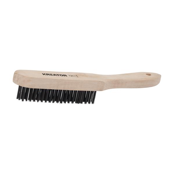 Brosse abrasive poignée en bois - acier