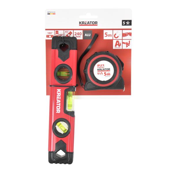 Torpedo level 240mm + 5m tape measure