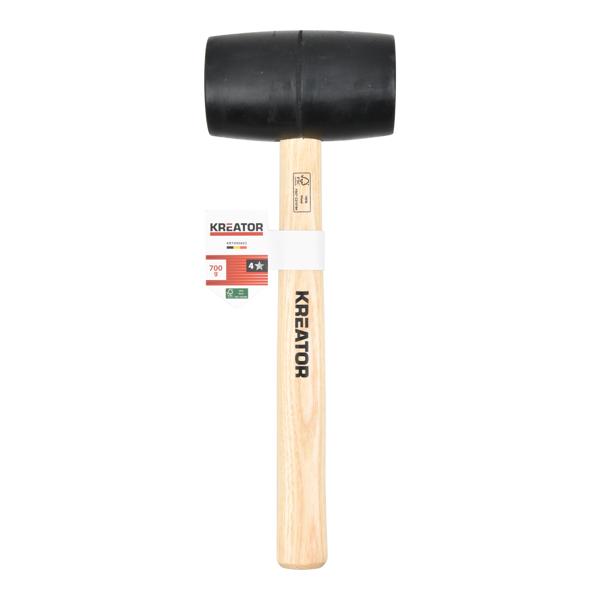 Rubber hammer 700g - wood - black
