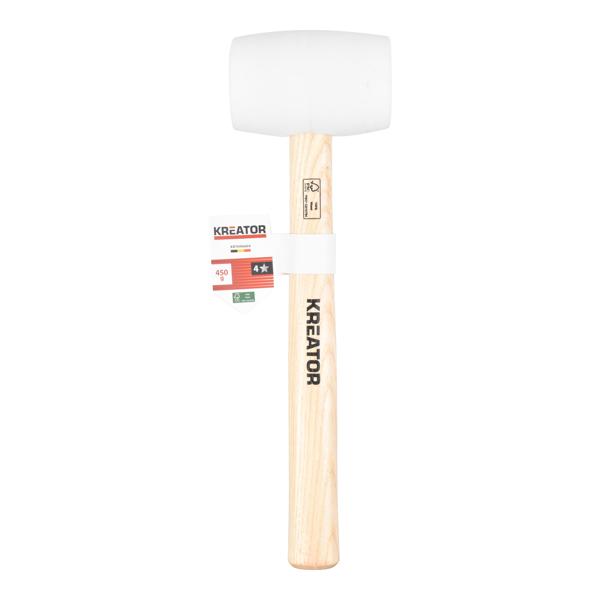 Rubber hammer 450g - wood - white