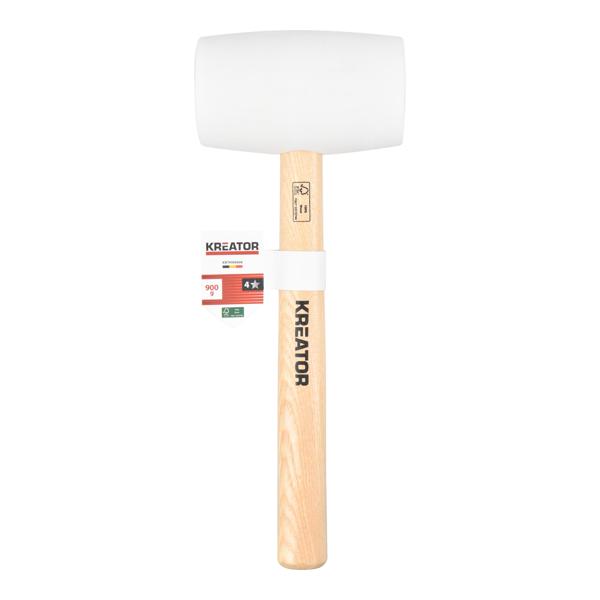 Rubber hammer 900g - wood - white