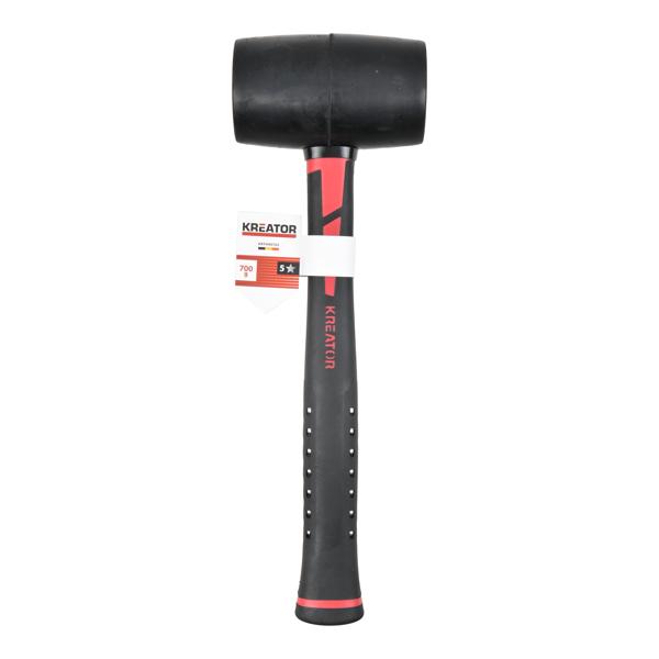 Rubber hammer 700g - fiber - black