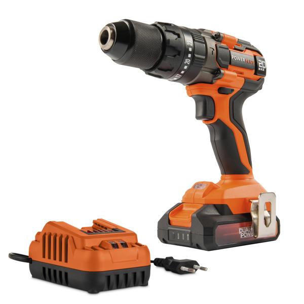 Impact drill - screwdriver 20V - incl. battery 20V 2.0Ah and charger 2.0A