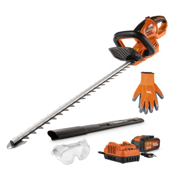 Hedge trimmer 40V 670mm - incl. battery 2x20V 5.0/2.5Ah and charger - gloves - goggles