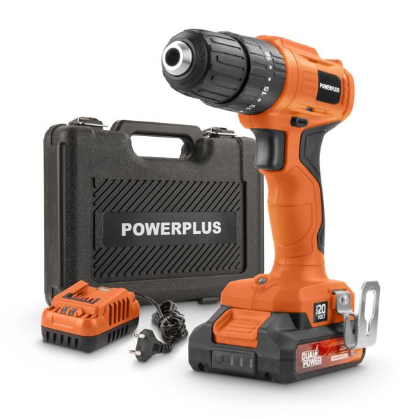 Impact drill - screwdriver 20V - incl. battery 20V 2.0Ah and charger 2A