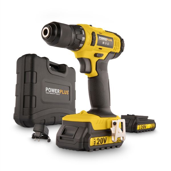 Drill - screwdriver 20V - incl. 2 batteries 20V 1.5Ah and charger