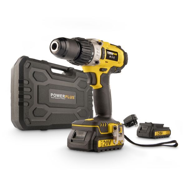 Impact drill - screwdriver 20V 50Nm - incl. 2 batteries 20V 2.0Ah and charger