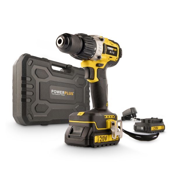 Impact drill - screwdriver brushless 20V 50Nm - incl. 2 batteries 20V 2.0Ah and charger