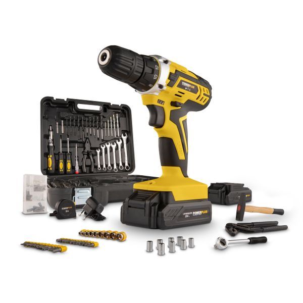 Drill - screwdriver 20V - incl. 2 batteries 20V 1,5Ah and charger - 133 acc.