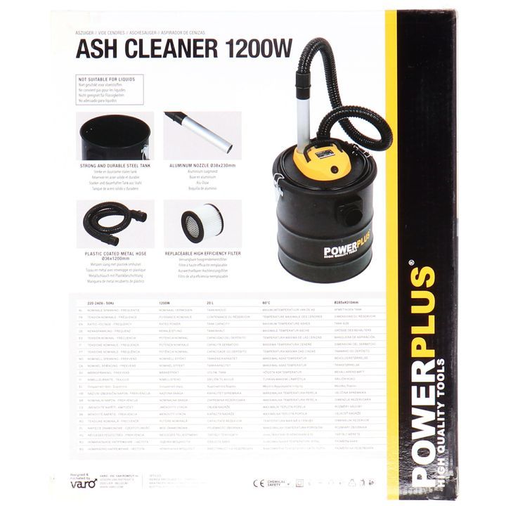 Powerplus POWX301 Ash cleaner 1200W (20L) Varo