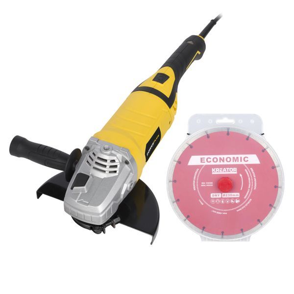 POWXAGS3 HAAKSE SLIJPER 2500W 230MM - 3 ACC.