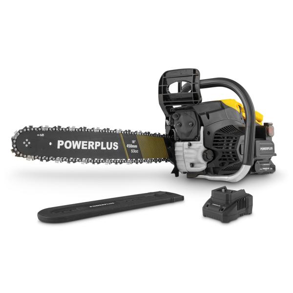 Tronçonneuse 53cc 450mm - démarreur électrique - 1 acc.
