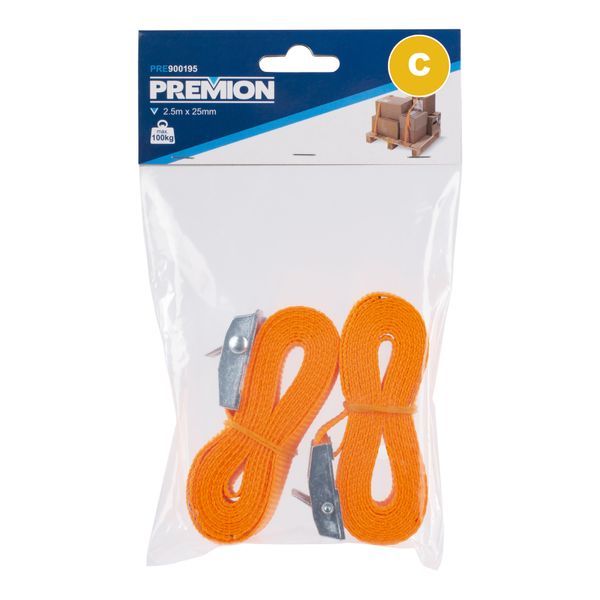 2 Sangles D'Arrimage 12m X 25mm - Polypropylène - Charge Max 80kg - Pour Kayak, Moto, Cargo, Barres De Toit - Bleu