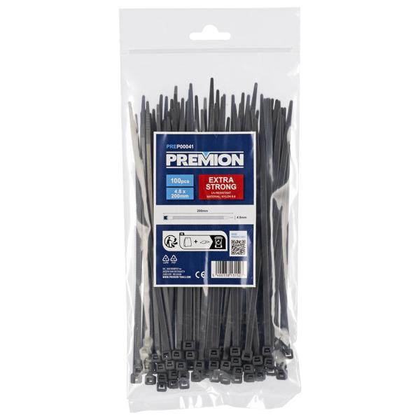 Brida para cable antracita 4,8x200mm - 100 uds.