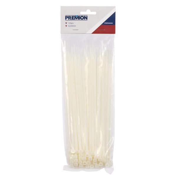 Cable ties white 4,8x250mm - 125 pcs