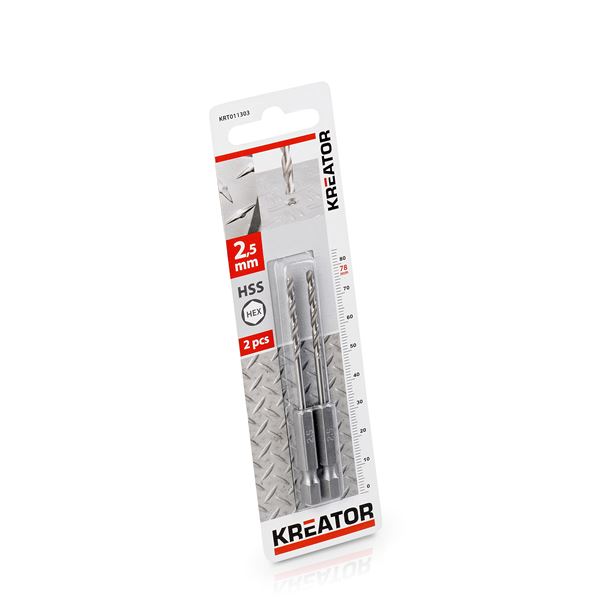Brocas-metal hss hex Ø 2,5x78mm - 2 pzs
