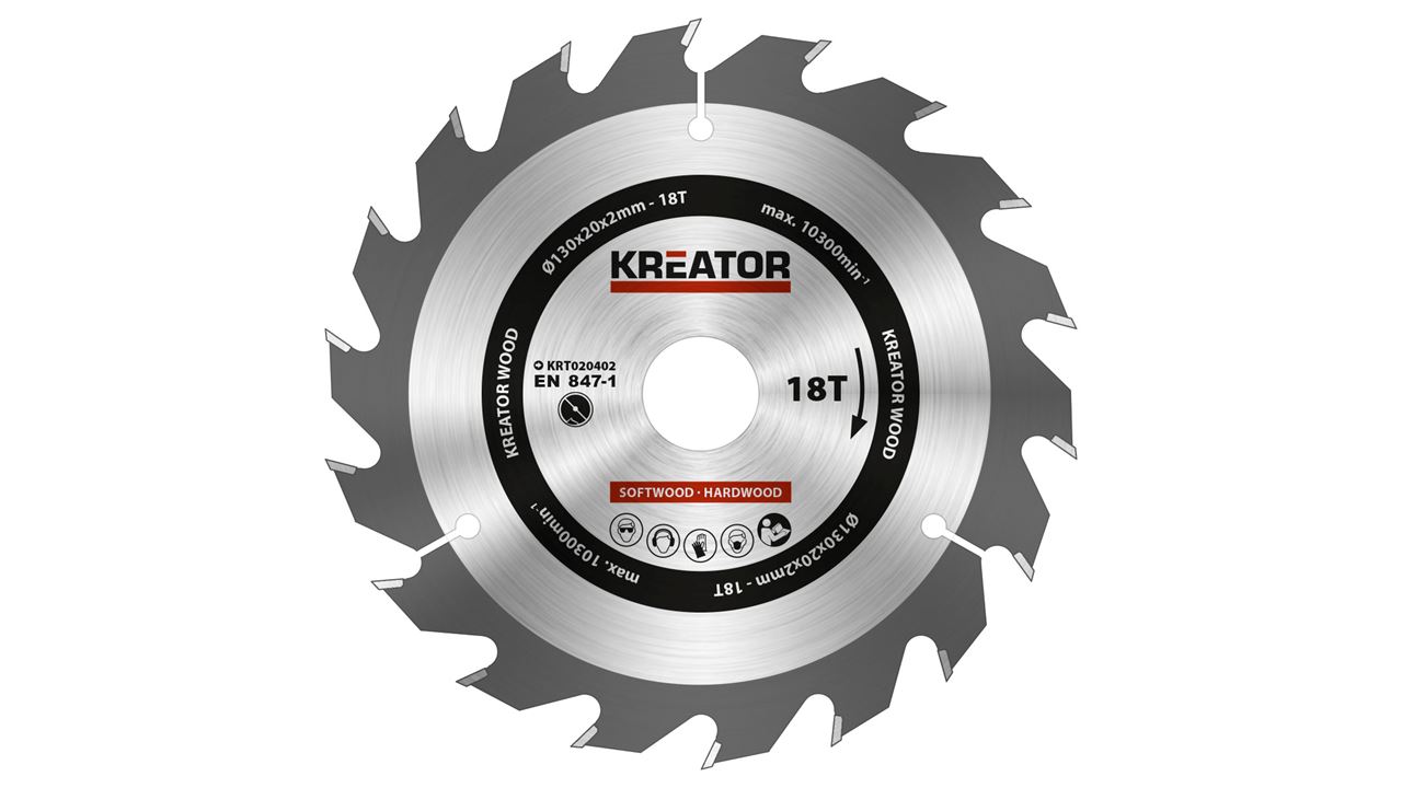 Kreator - KRT020402 - Cirkelzaagblad Ø 130x20x2,0mm 18T Varo