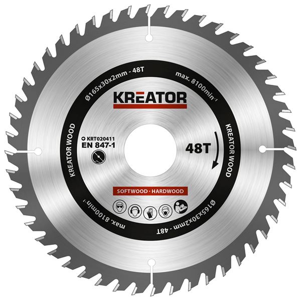 Circular saw blade Ø 165x30x2,0mm 48T