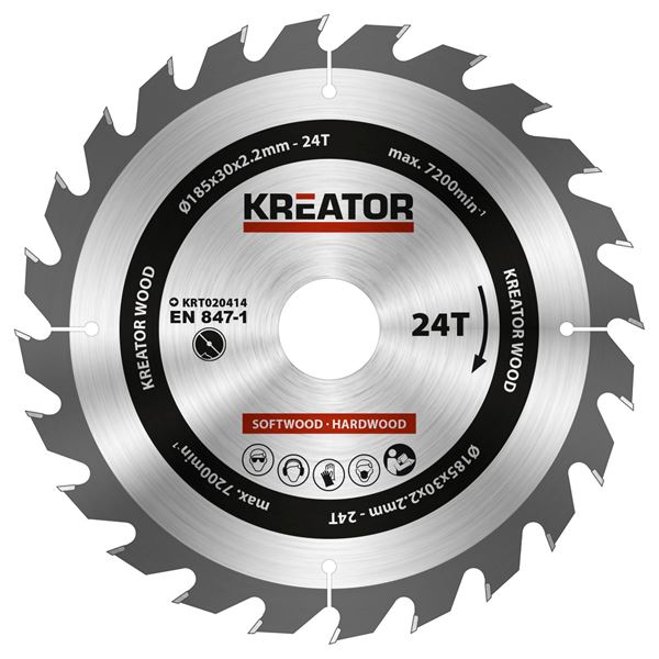 KRT020414 LAME DE SCIE CIRCULAIRE Ø 185X30X2,2MM 24T