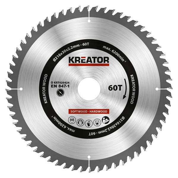 Circular saw blade Ø 216x30x2,2mm 60T