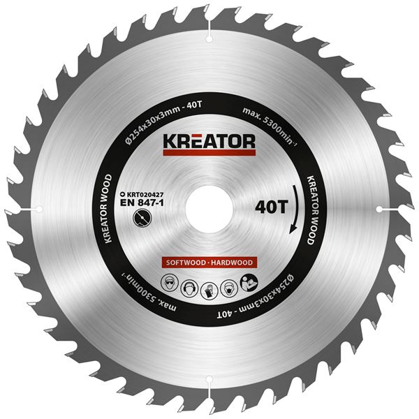 Kreissägenblatt Ø 254x30x3,0mm 40T