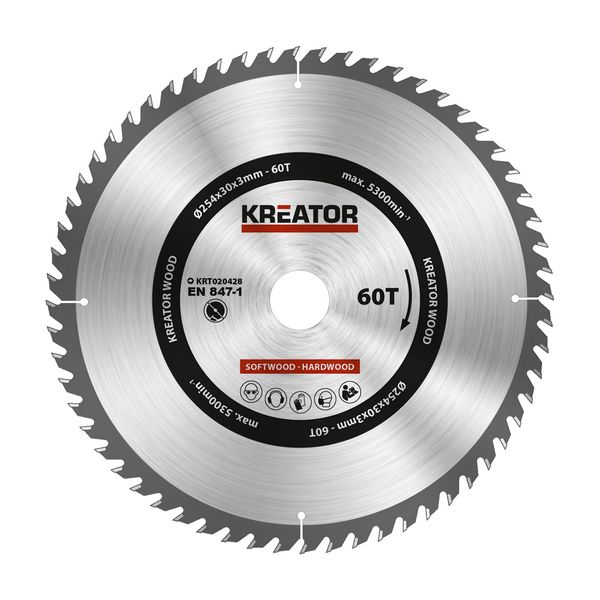 KRT020428 LAME DE SCIE CIRCULAIRE Ø 254X30X3,0MM 60T