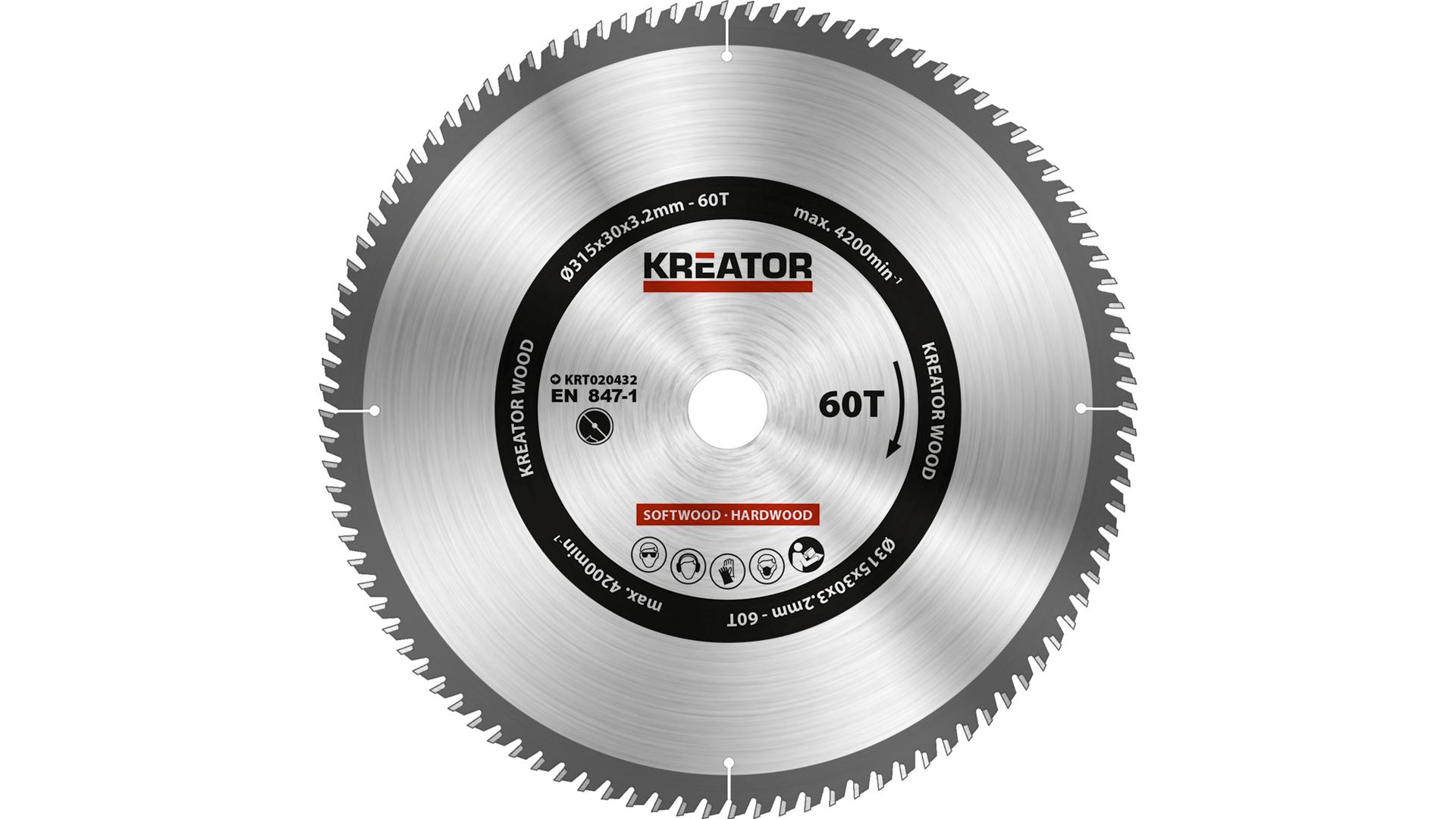 KREATOR Sägeblatt Für Holz – 200 Mm Durchmesser, 60 Zähne, Für Kreissägen