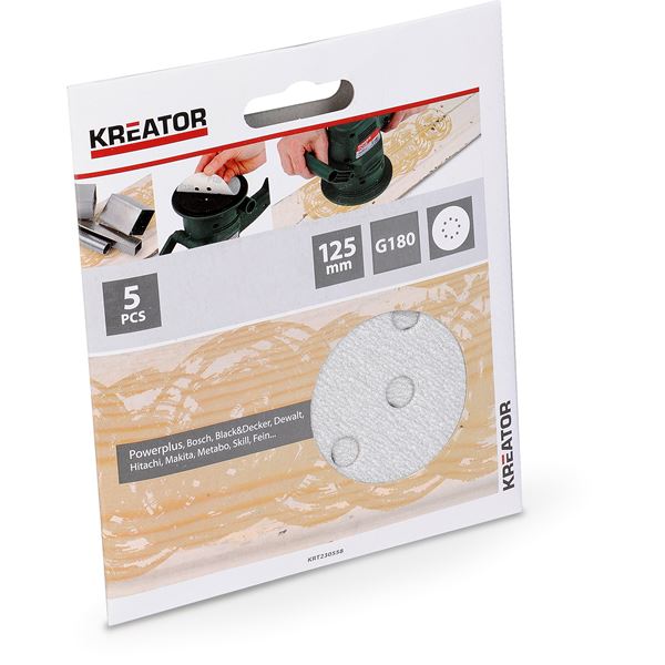 Schleifpapier rund Ø 125mm Farbe - K180 - 5 St.