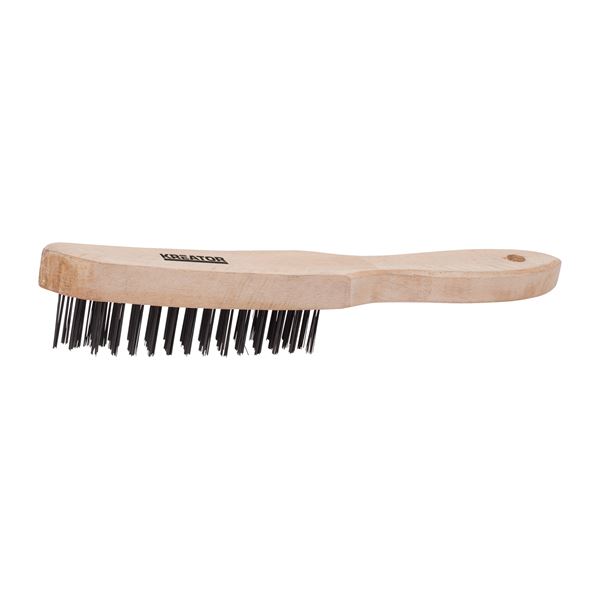 Wire brush wooden handle - steel