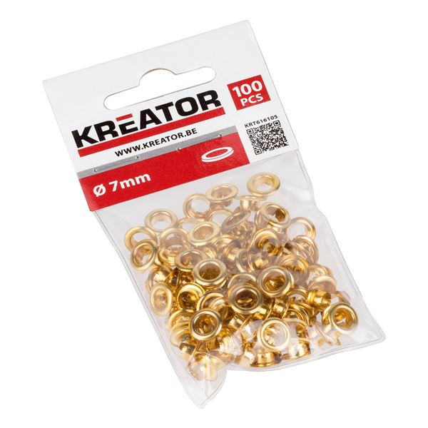 Eyelets Ø 7mm brass - 100 pcs