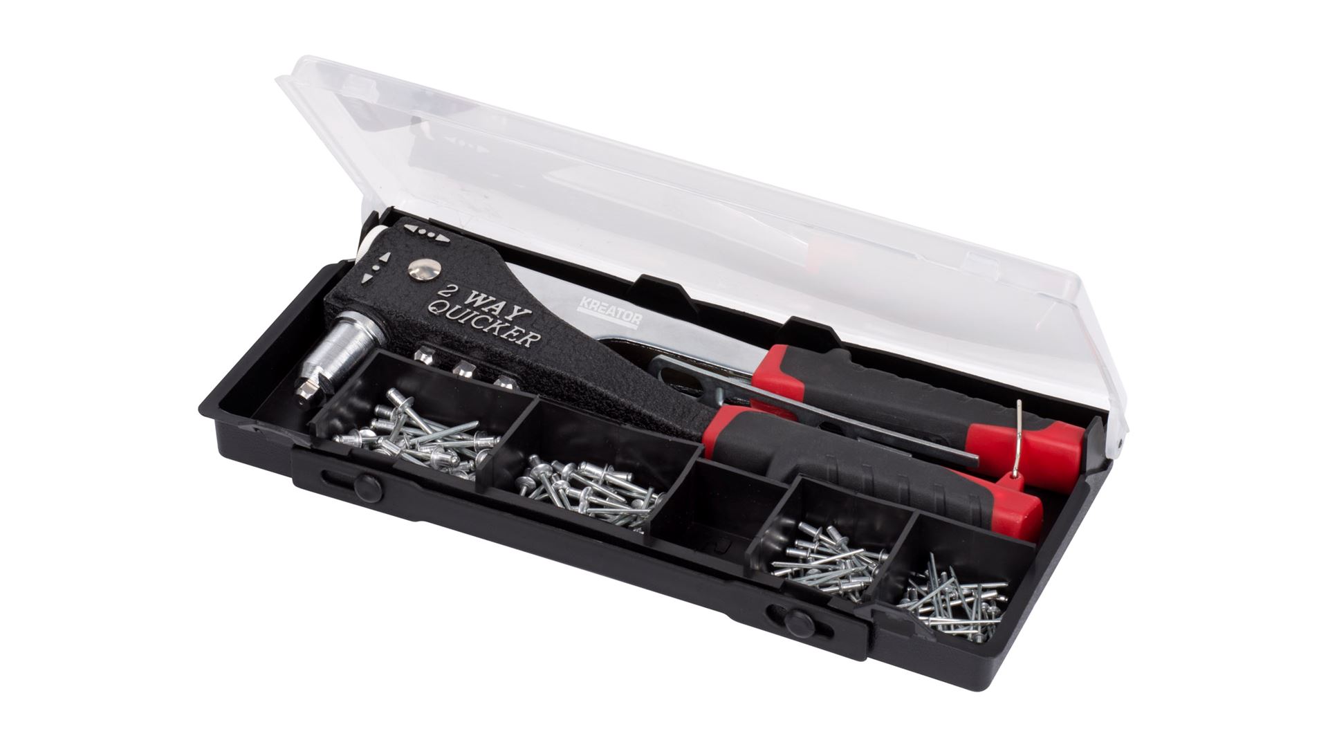 Kit Pince à Rivets Professionnelle - 120 Rivets + 4 Mèches HSS - Pour Assemblages Métalliques