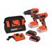 POWDP1550 HOME POWER TOOL SET 2 ITEMS - INCL. 2 BATTERIES 20 2