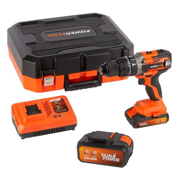 Impact drill - screwdriver 20V - incl. batteries 20V 2.0Ah and 2x20V 2.0Ah and charger