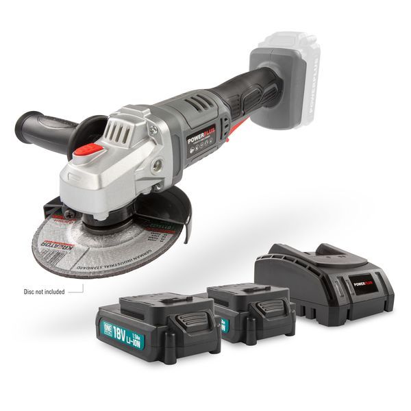 POWEBAGS2 MEULEUSE D'ANGLE 18V - INCL. 2 BATTERIES 18V 1.5AH