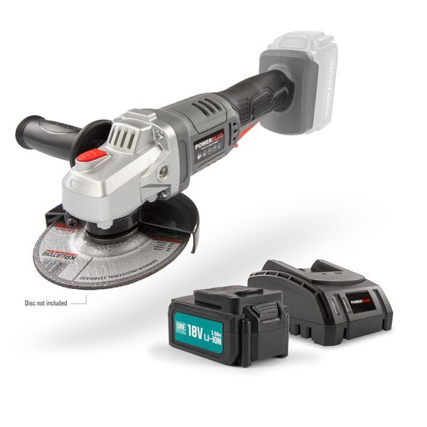 POWEBAGS3 HAAKSE SLIJPER 18V - INCL. BATTERIJ 18V 3.0AH EN L