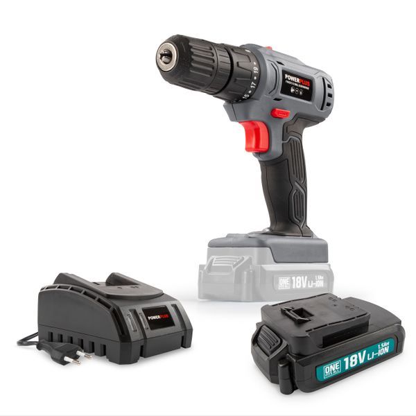 Drill - screwdriver 18V - incl. battery 18V 1.5Ah and charger