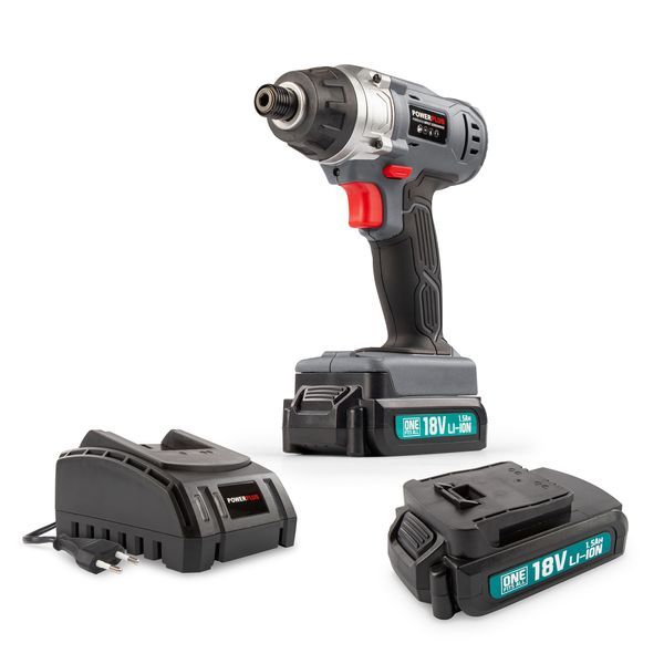 Impact screwdriver 18V - incl. 2 batteries 18V 1.5Ah and charger