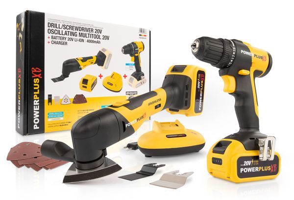 Powerplus - POWXBBOX10 Home power tool set - 2 items - incl. battery 20V 4.0Ah and charger - Varo
