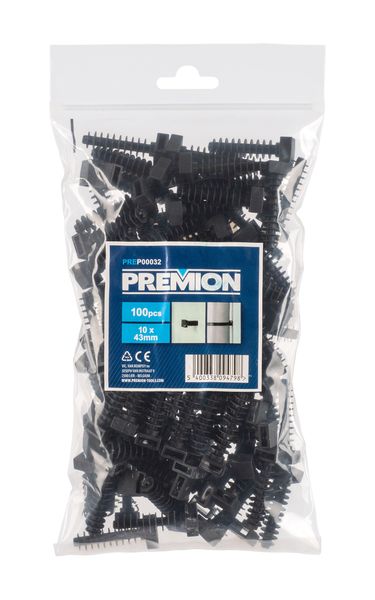 Cable tie wall plug black 10x43mm - 100 pcs