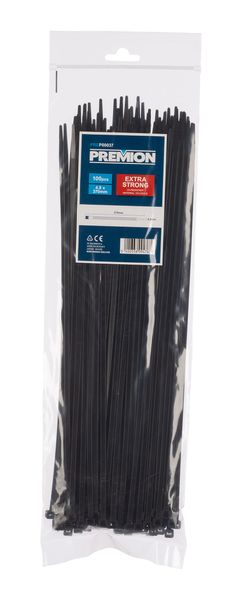 Cable ties black 4,8x370mm - 100pcs